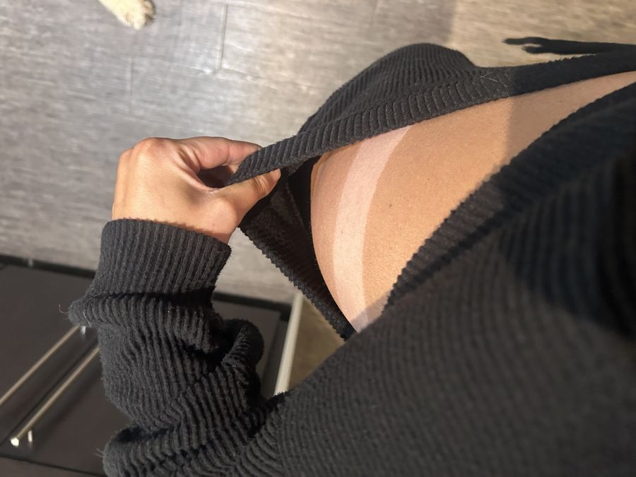 Spray tan line result