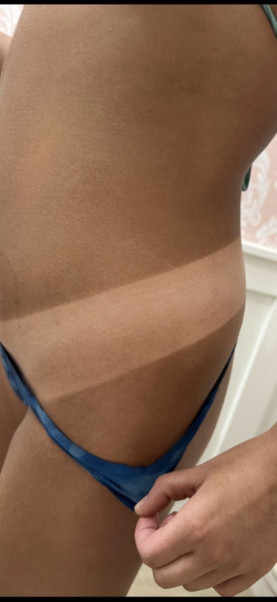 Spray tan line result