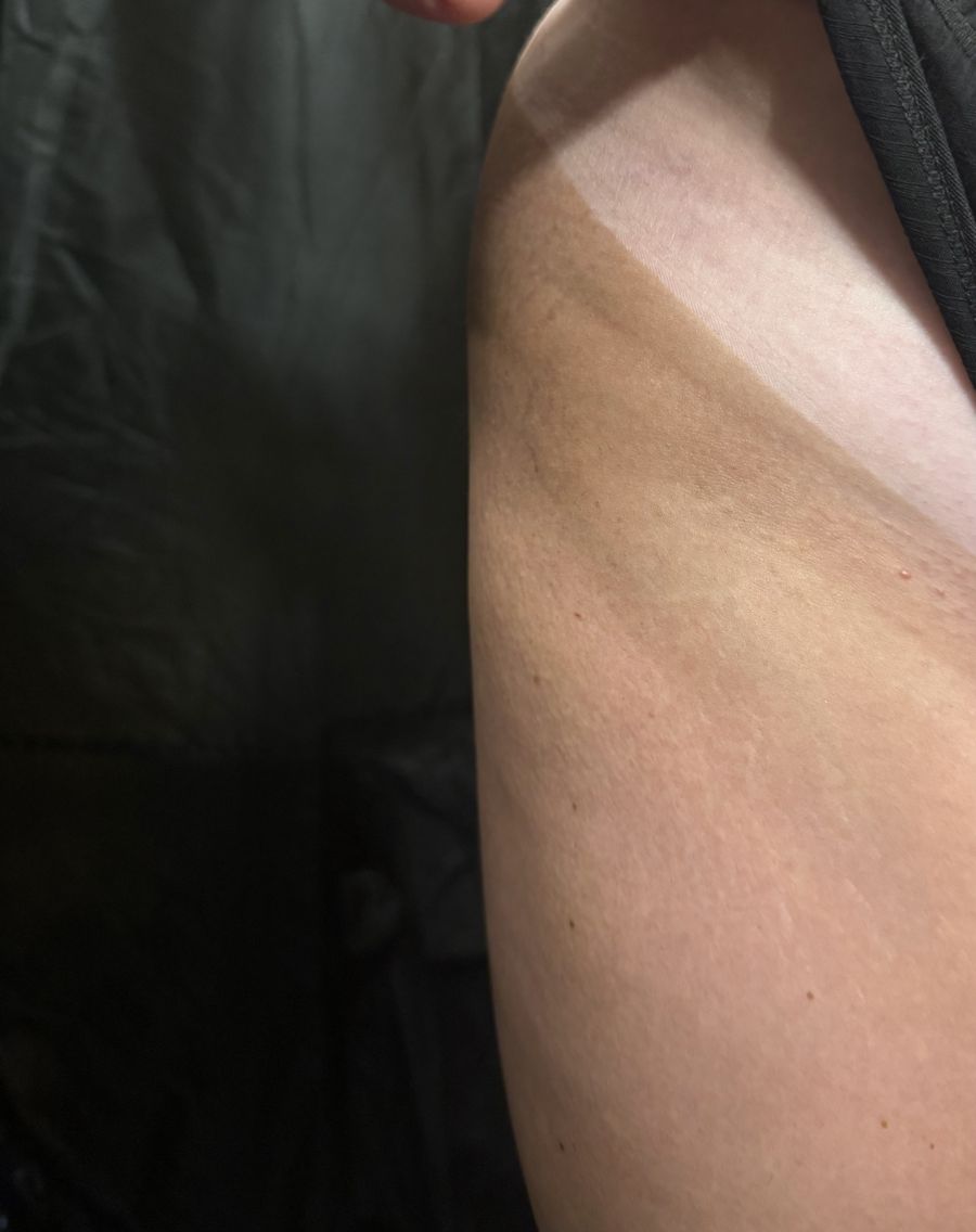 Spray tan line result