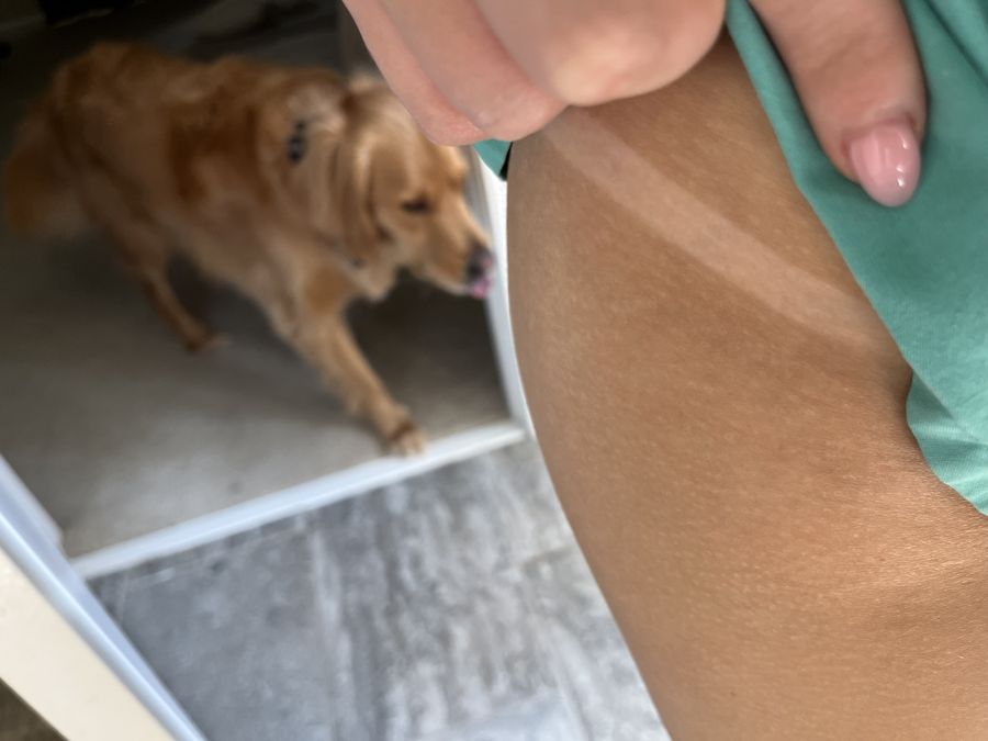 Spray tan line result