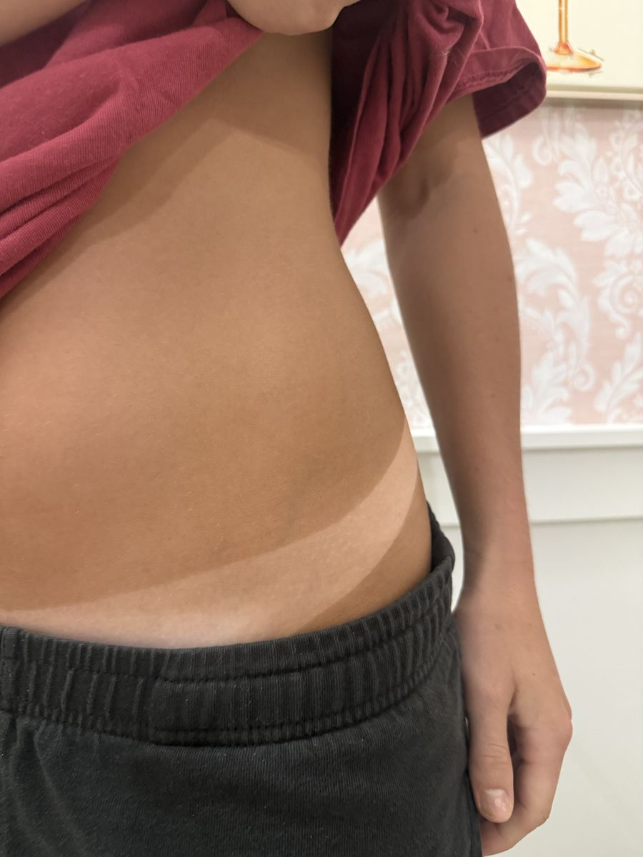 Spray tan line result